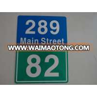 aluminum reflective house number plate